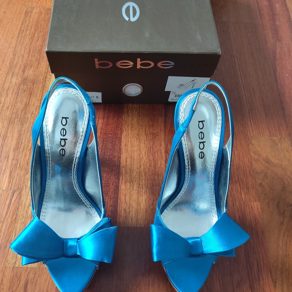 Bebe Open Toe Sling Back Heels - image 5